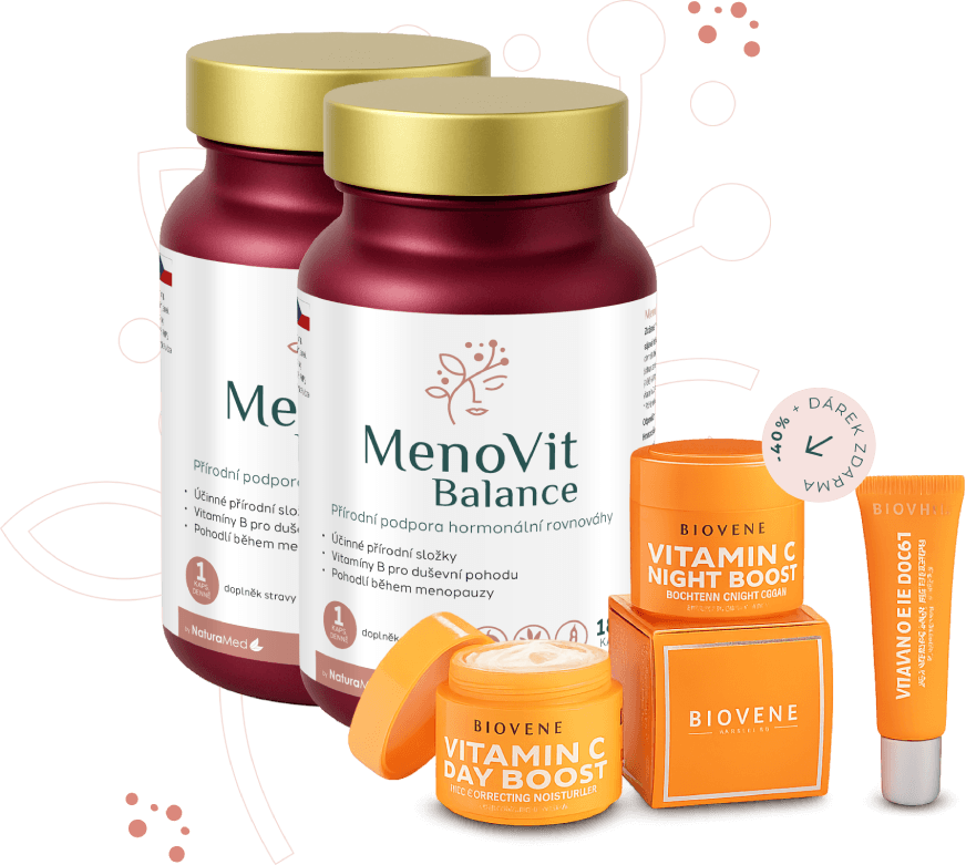 Obrázek balení doplňku stravy MenoVit Balance obsahující 60 kapslí.